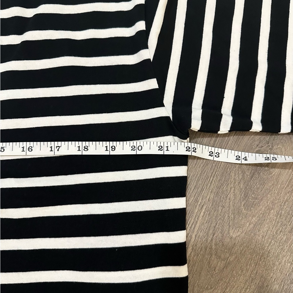 NWT J. Crew Cropped Boatneck in Mariner Cloth Black and White Stripe Medium - Picture 5 of 9